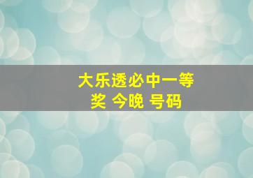 大乐透必中一等奖 今晚 号码